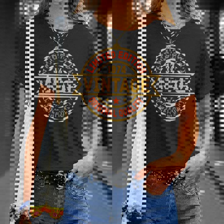ヴィンテージ 1974 メンズ 限定版 Bday 1974 誕生日 Tシャツ 彼女への贈り物