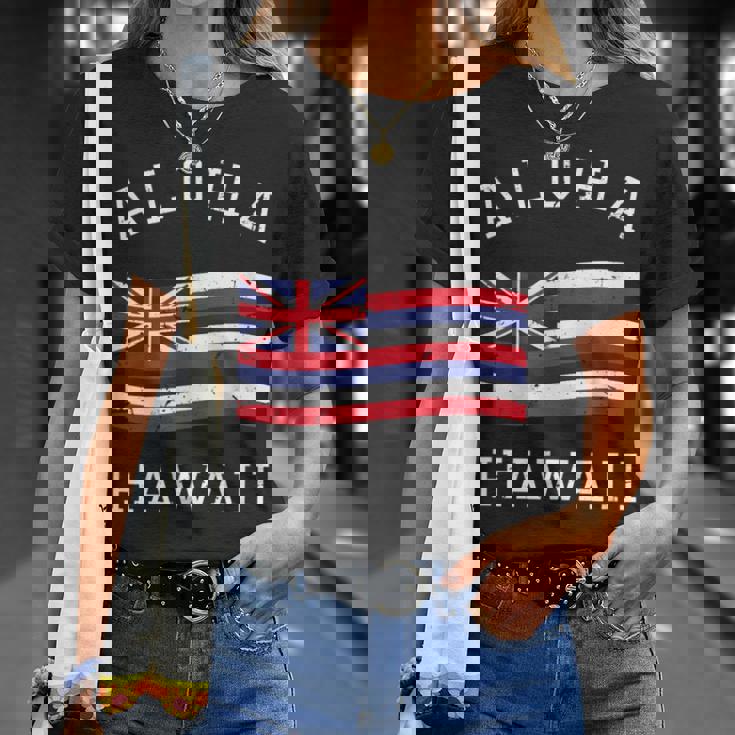 ヴィンテージ アロハ州 ハワイ国旗 ハワイアン 旗 メンズ レディース Tシャツ 彼女への贈り物