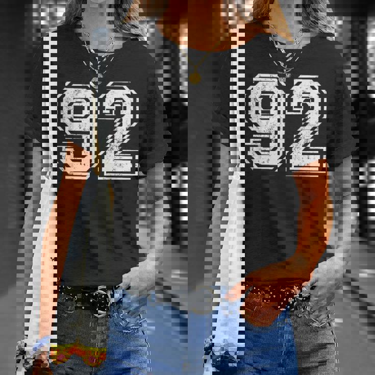 ヴィンテージ スポーツ 数字 92 九十二 Tシャツ 彼女への贈り物