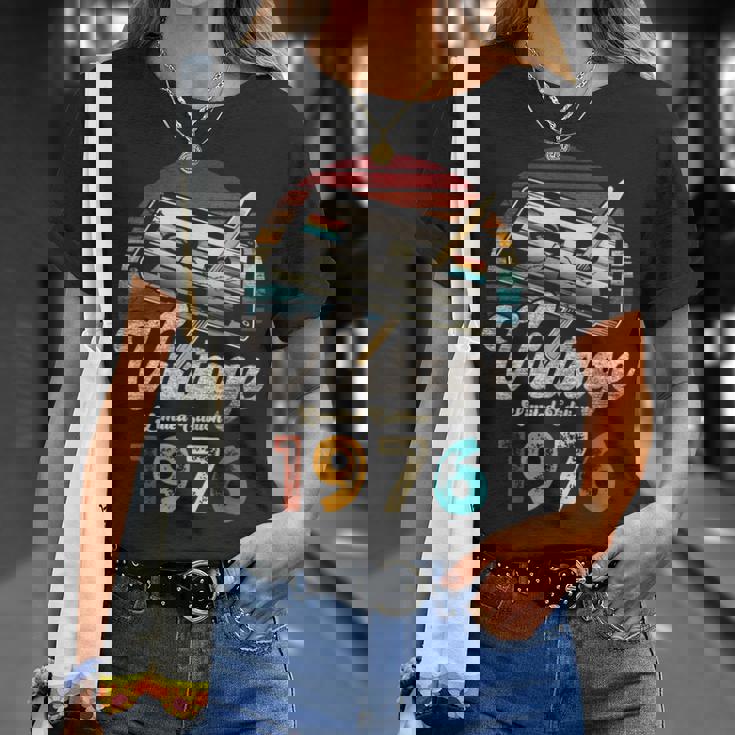 ヴィンテージ1976バースデー50年カセットペンシル Tシャツ 彼女への贈り物