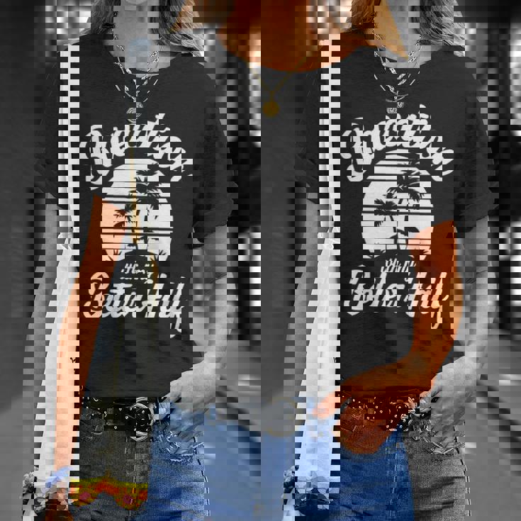 ヴィンテージbaecation With My Better ハーフマッチングカップル 長袖tシャツ Tシャツ 彼女への贈り物