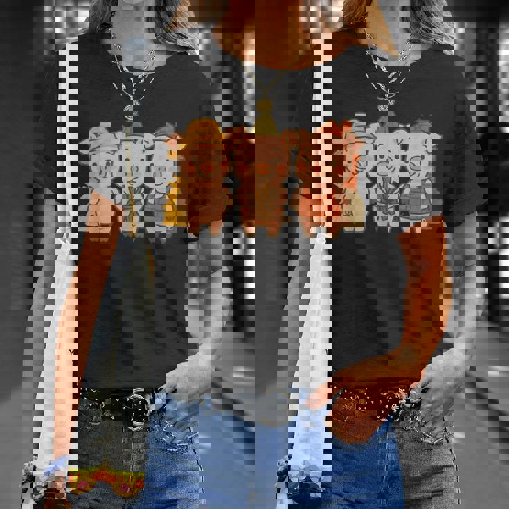 三匹の子ぶたのおとぎ話の絵本 Tシャツ 彼女への贈り物