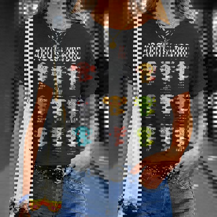 世界のウーパールーパー両生類動物好きカワイイ Tシャツ 彼女への贈り物