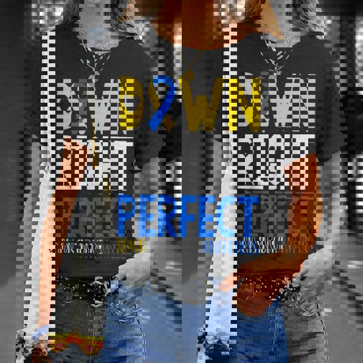 世界ダウン症啓発デーダウン右パーフェクトt21 Tシャツ 彼女への贈り物