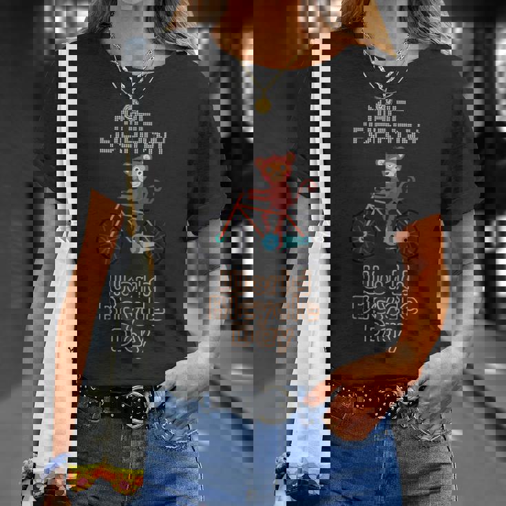 世界自転車の日 モンキーライディングバイク好き 面白いバイク Tシャツ 彼女への贈り物