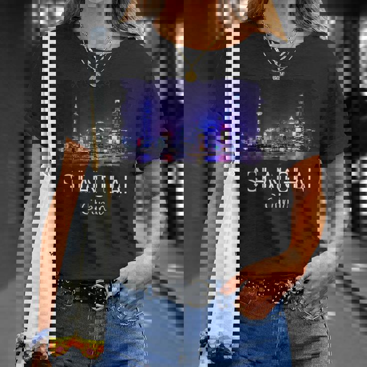 中国上海スカイライン 中国のお土産ギフト 上海 Tシャツ 彼女への贈り物