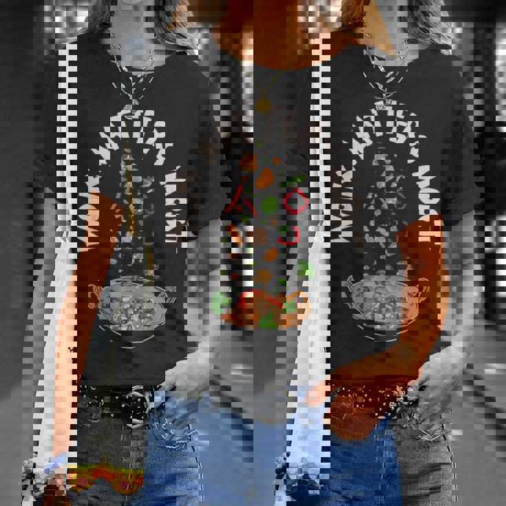 中華料理 アジアン 中華鍋 料理 食通 食品 ステートメント Tシャツ 彼女への贈り物