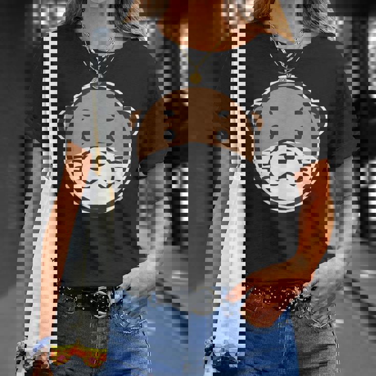 丸顔 カワウソ《コツメカワウソ》シンプル【どうぶつフレンズ】グッズ ゆるくて かわいい イラスト Tシャツ 彼女への贈り物