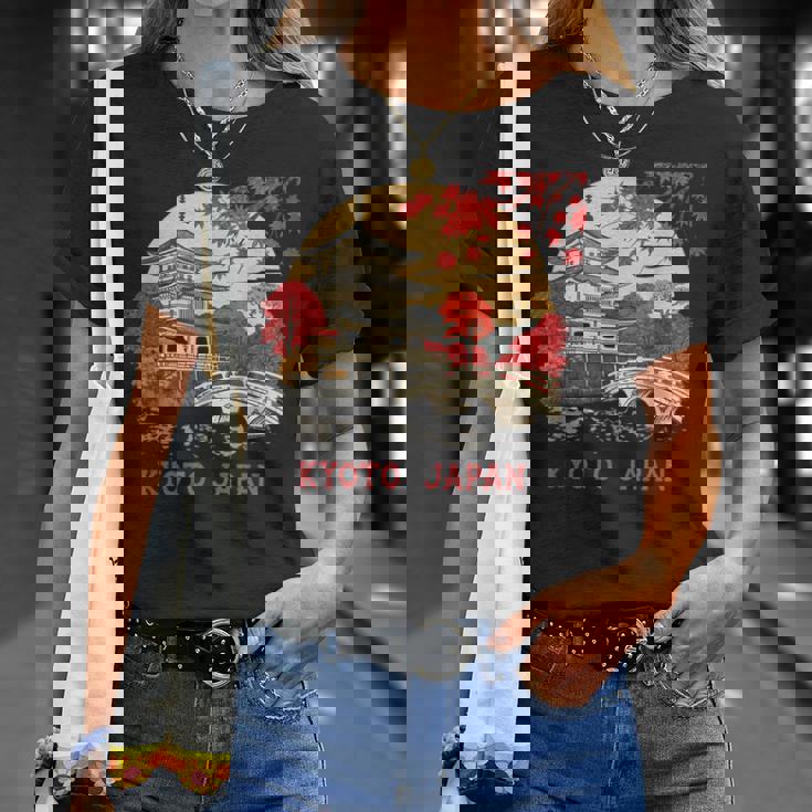 京都 日本 パゴダ 秋 風景 アート お土産 Tシャツ 彼女への贈り物