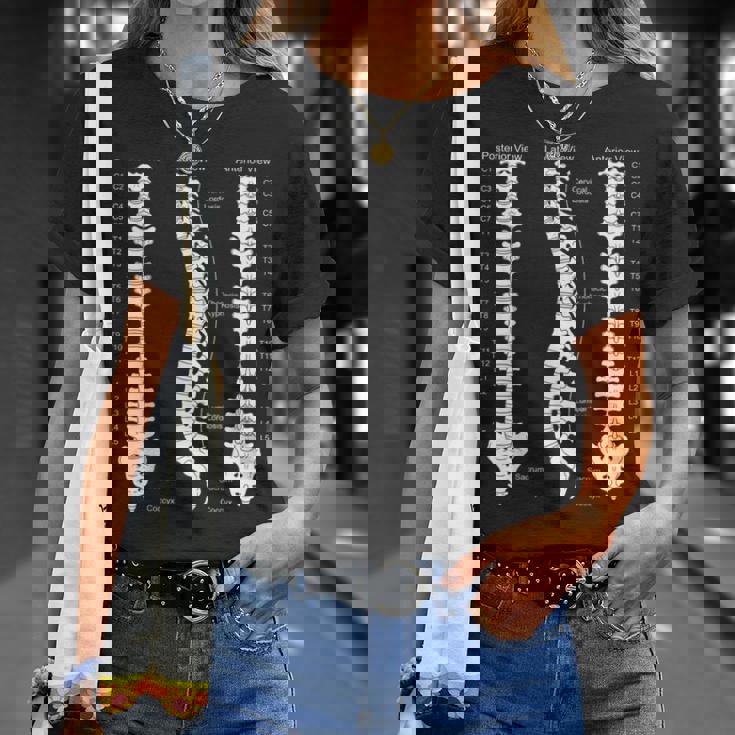 人間の脊椎解剖学カイロプラクティック図 Tシャツ 彼女への贈り物
