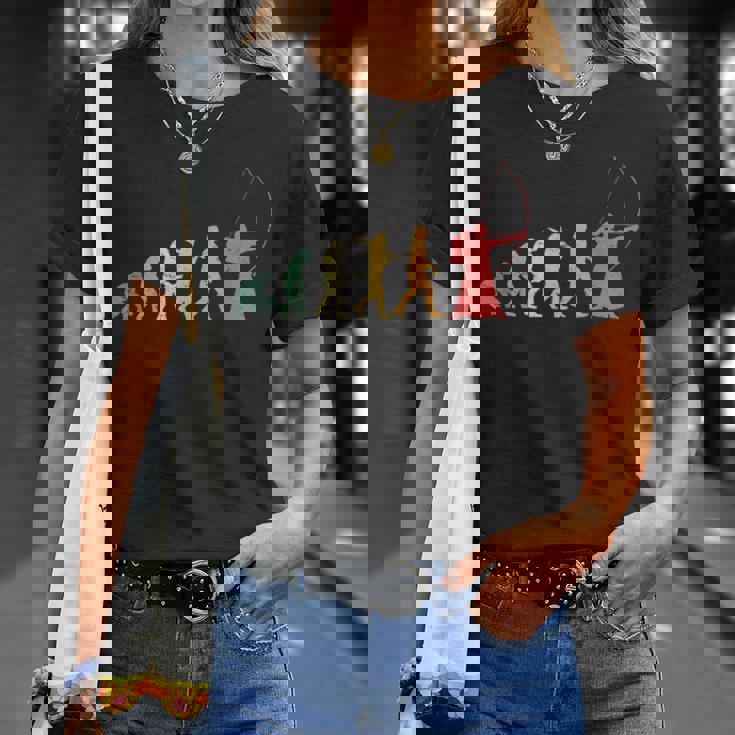 人類の進化 弓道 弓術 弓道好き 騎射 歩射 堂射 弓道部 弓道サークル 古武術 和弓 レトロ 弓 エボリューション Tシャツ 彼女への贈り物