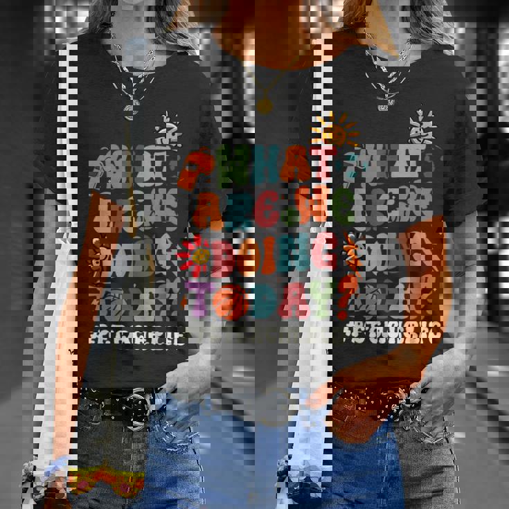 今日何をしているのか Pe先生 体育 Tシャツ 彼女への贈り物