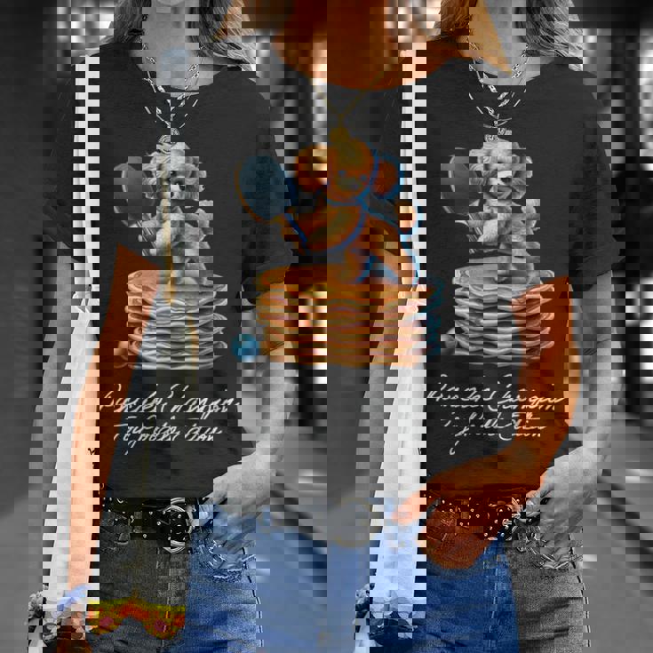 卓球 トイプードル スイーツ パンケーキ 面白い アートデザイン 可愛い おしゃれ 動物 英字 スポーツ 長袖tシャツ Tシャツ 彼女への贈り物