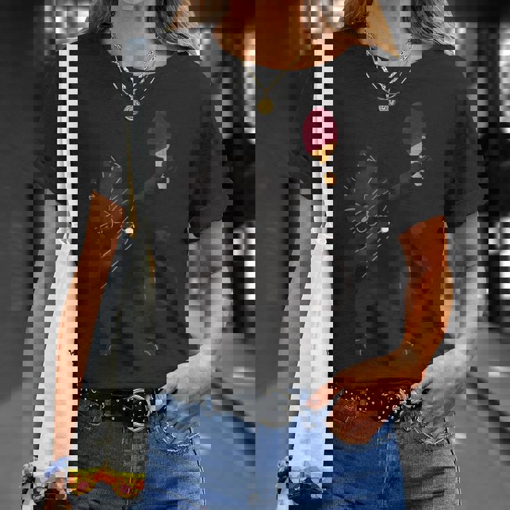 卓球黒猫ピンポン服 猫ピンポン Tシャツ 彼女への贈り物