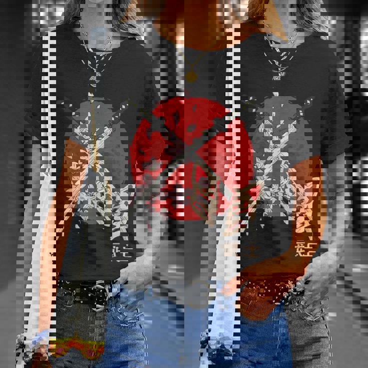 古代日本の桜 侍刀 Tシャツ 彼女への贈り物