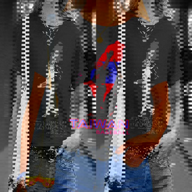 台湾野球ファン アジアリーグ台湾国旗マップアートギフト Tシャツ 彼女への贈り物