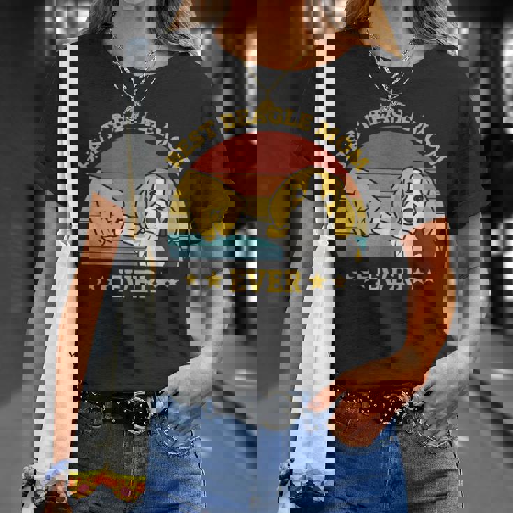 史上最高のビーグルママ ヴィンテージレトロデザイン 子犬犬のお母さん ビーグル犬のオーナーギフトのアイデア Mom Tシャツ 彼女への贈り物