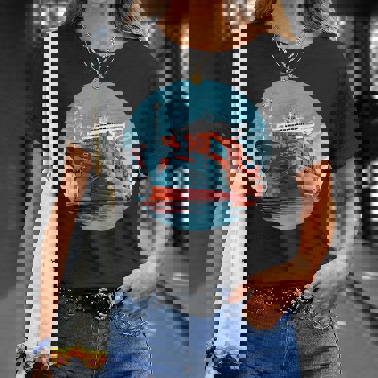 大型輸送船 カーゴコンテナ船愛好家向け Tシャツ 彼女への贈り物