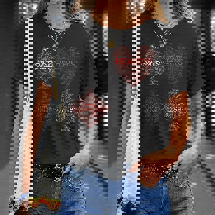 契約橋条件入札 重複カードゲーム Wordart Tシャツ 彼女への贈り物