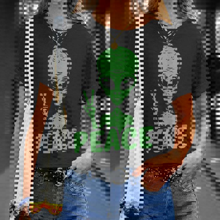 宇宙人 平和 Ufo 変な宇宙人 Tシャツ 彼女への贈り物