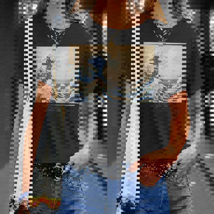 富士山、北斎、浮世絵、江戸時代、版画、お土産、日本旅行、日本美術、伝統、かっこいい、富嶽三十六景、和風 Tシャツ 彼女への贈り物