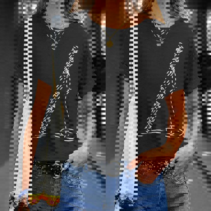 尺八 線画 ミュージシャン向け 尺八 Tシャツ 彼女への贈り物