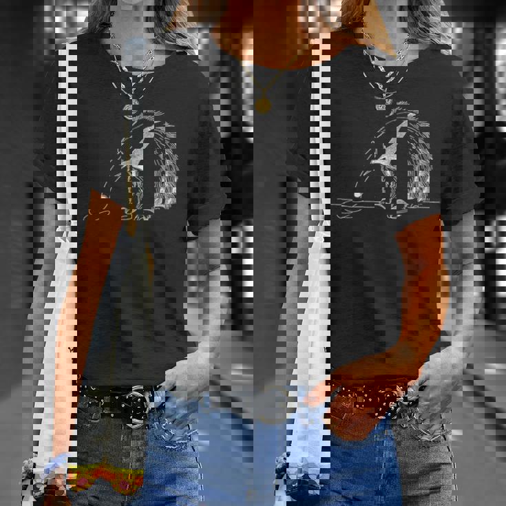 巨大アリクイ ラインアート 野生動物 図面デザイン Tシャツ 彼女への贈り物