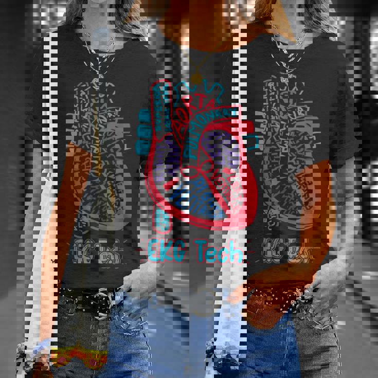 心電図技術者 心臓の各部位 看護師 循環器科 ギフト Tシャツ 彼女への贈り物