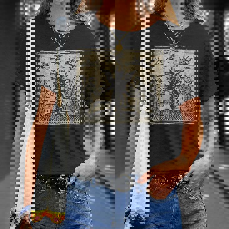 悪魔のオカルトの犠牲ゴスホラー 美的木版画 Tシャツ 彼女への贈り物