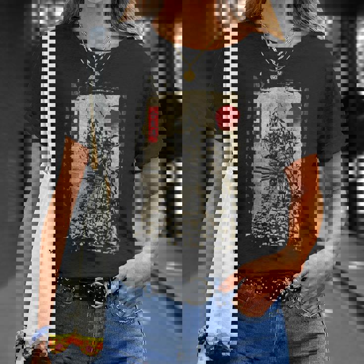 手描きの日本の侍 ヴィンテージ ソードマン アニメ 武士道 Tシャツ 彼女への贈り物