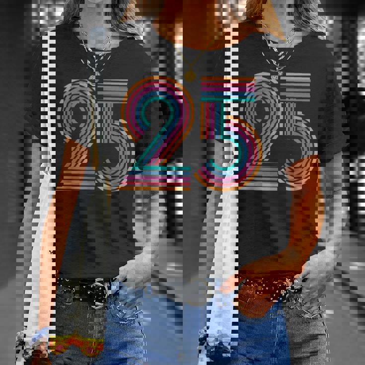 数字 25 25周年 男性 女性 25歳の誕生日 Tシャツ 彼女への贈り物