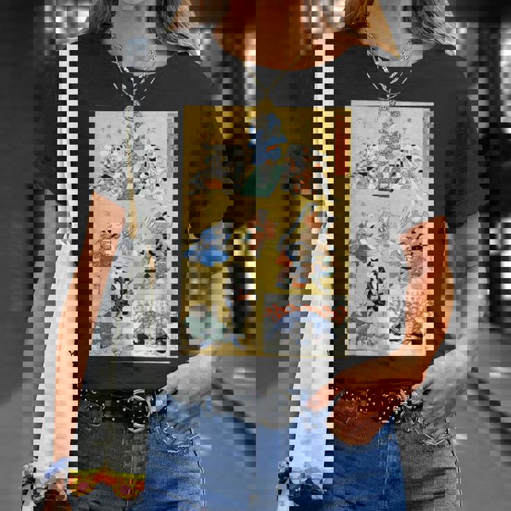 日本の猫 歌川国芳 流行猫の狂言づくし 歌舞伎 ヴィンテージ浮世絵 芸術の美的 日本の伝統美術 Tシャツ 彼女への贈り物