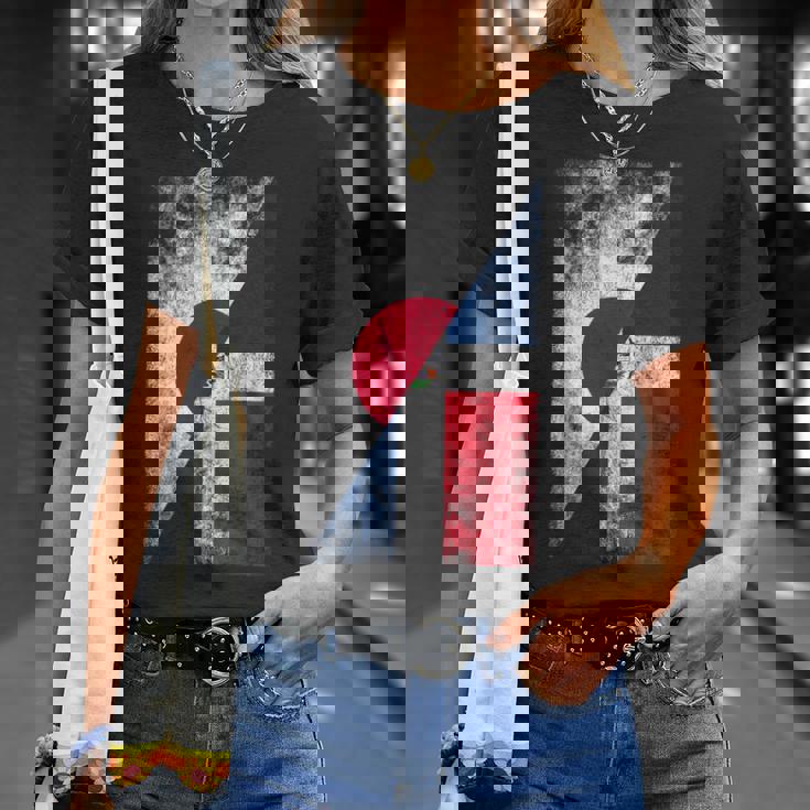 日本ドミニカ共和国の国旗 日本のドミニカ共和国 Tシャツ 彼女への贈り物