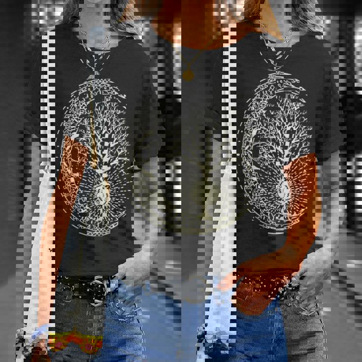 曼荼羅tシャツ 生命の樹 タトゥースタイルシャツ 長袖tシャツ Tシャツ 彼女への贈り物