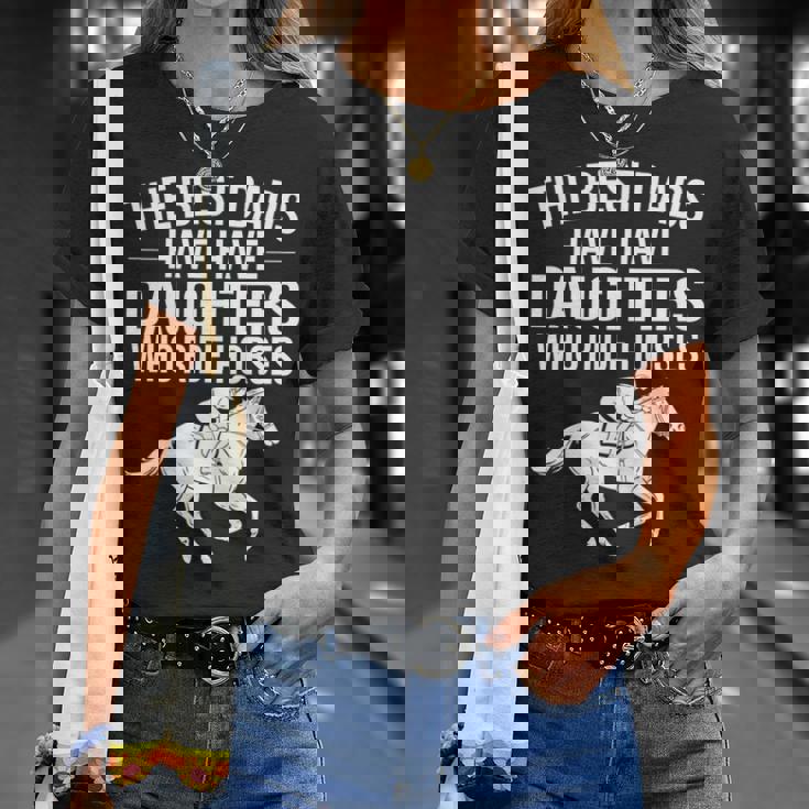 最高の父親には馬に乗る娘がいる 長袖tシャツ Tシャツ 彼女への贈り物