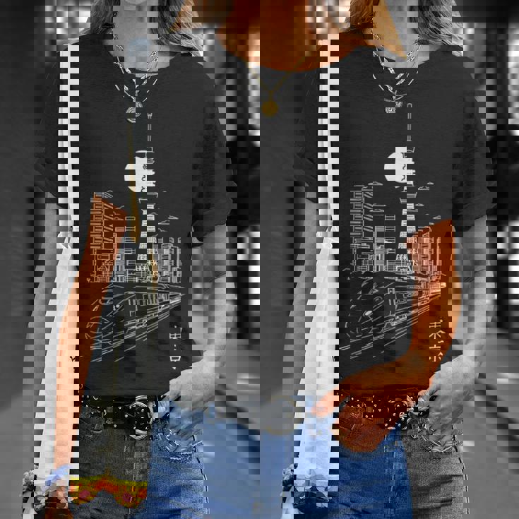 東京スカイラインジャパン ランドマーク スカイツリー 東京タワー 新幹線 Tシャツ 彼女への贈り物