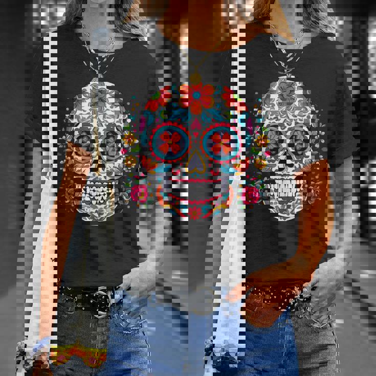 死者の日 シュガースカル メキシコデー カラベラデー Tシャツ 彼女への贈り物