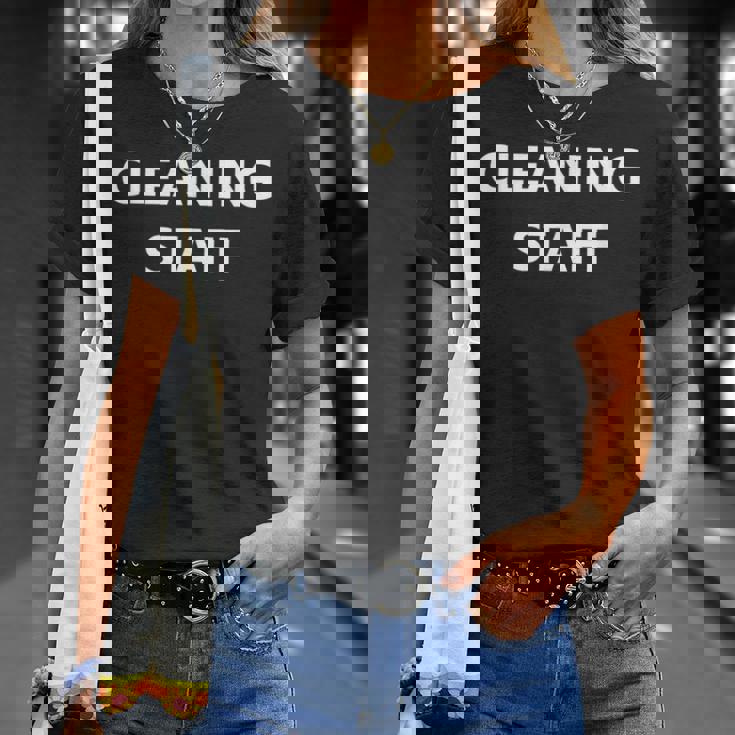 清掃スタッフ クルー 用務員 ユニフォーム カストディアン ジョブ 従業員 Tシャツ 彼女への贈り物