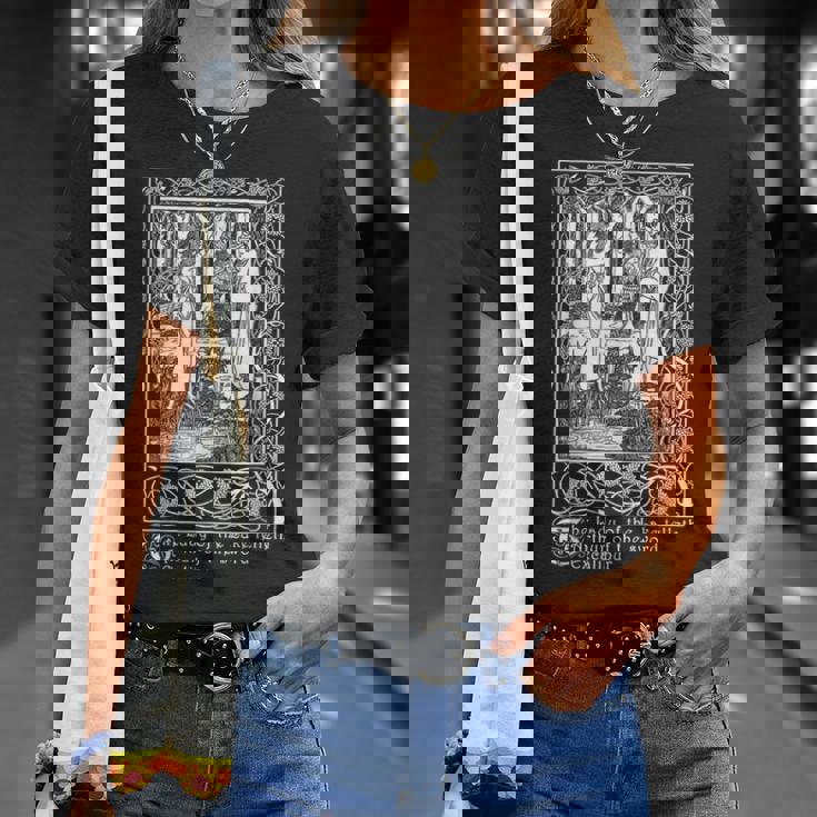 湖の女、エクスカリバー、オーブリー・ビアズリーのイラスト Tシャツ 彼女への贈り物