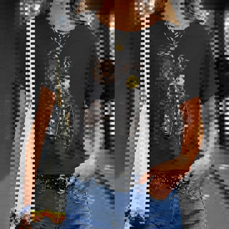 熊 クマ バイク バイカー Tシャツ 彼女への贈り物