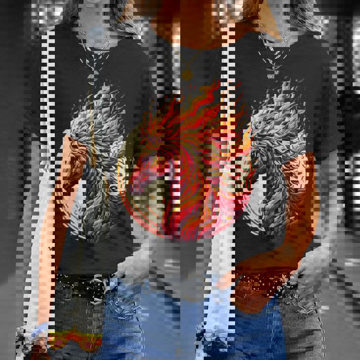 燃える 動物 馬 動物 クール 馬 火 炎 Tシャツ 彼女への贈り物