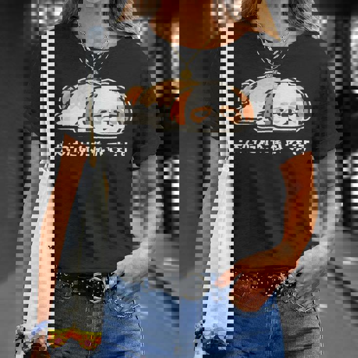 犬のために働いてます シーズー ゆるかわ犬イラスト Tシャツ 彼女への贈り物