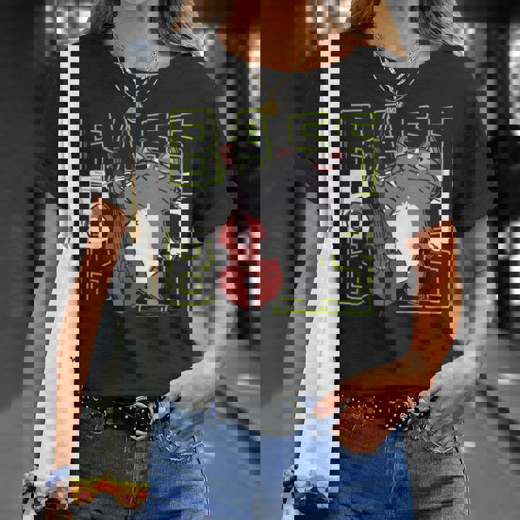 猫 二重低音プレーヤー Tシャツ 彼女への贈り物