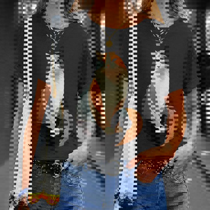 猫 幾何学が描く色彩とラインが生み出すモダン デザイン 6 Tシャツ 彼女への贈り物