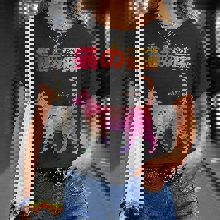 猫のなでかた解説 おもしろ 猫好き アイデア ギフト サプライズ にゃんこ 半袖 ペット プリント Tシャツ 彼女への贈り物