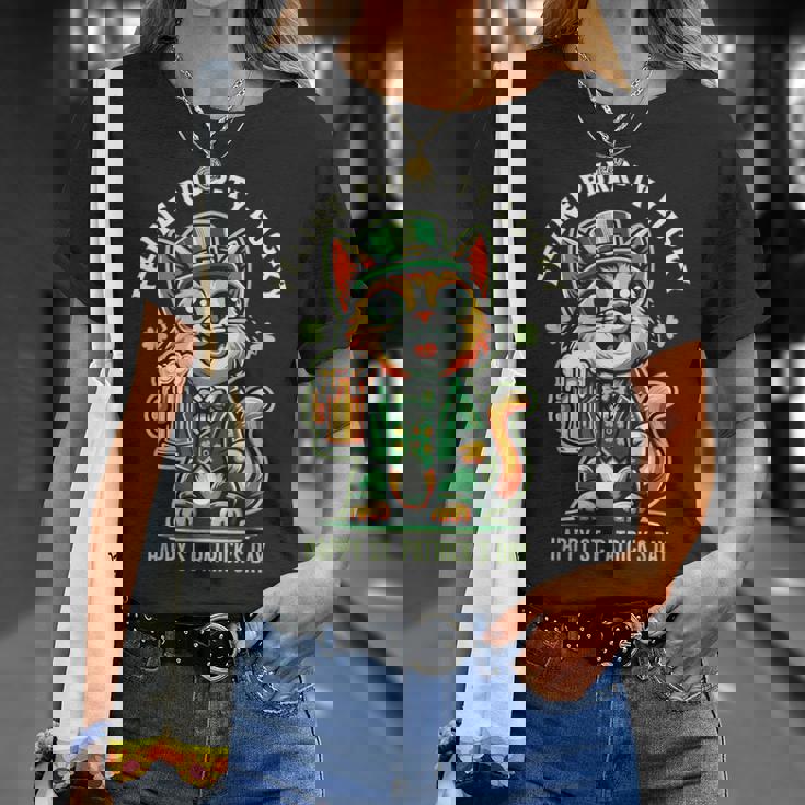 猫のパーティラッキー：セント・パトリックス・デーの猫愛好家たち Tシャツ 彼女への贈り物