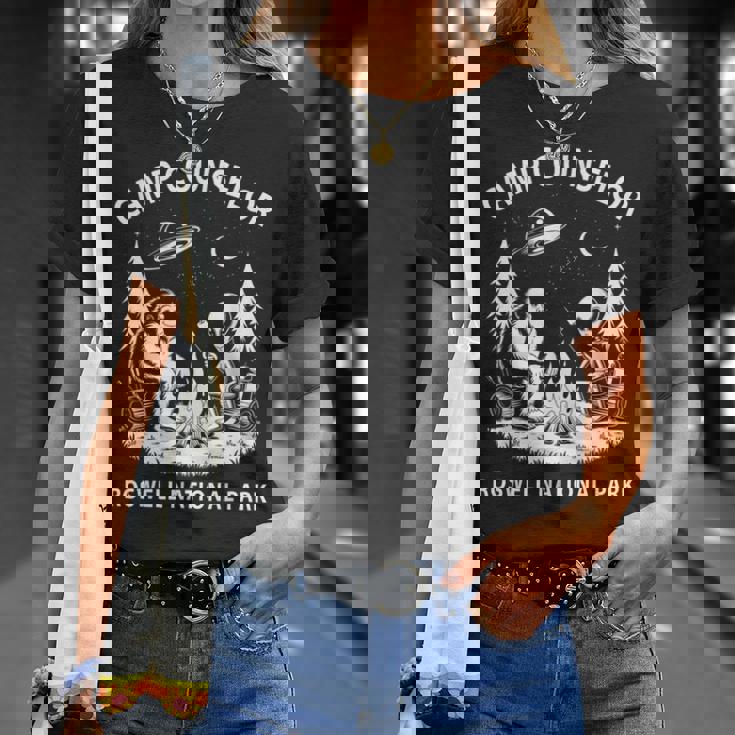 皮肉なサマーキャンプカウンセラー エイリアン国立公園 ロズウェル Tシャツ 彼女への贈り物