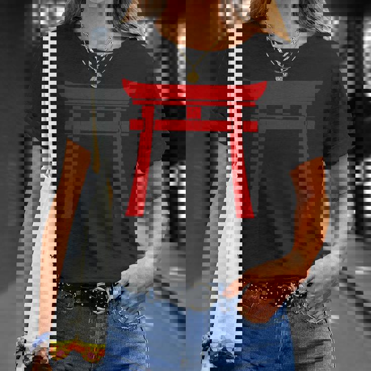 神戸鳥居門シンボル 神道日本門 Tシャツ 彼女への贈り物