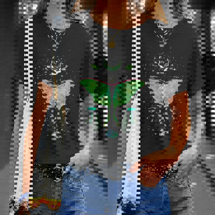 神秘的なゴシック ルナモス ムーンフェイズとキノコ Tシャツ 彼女への贈り物