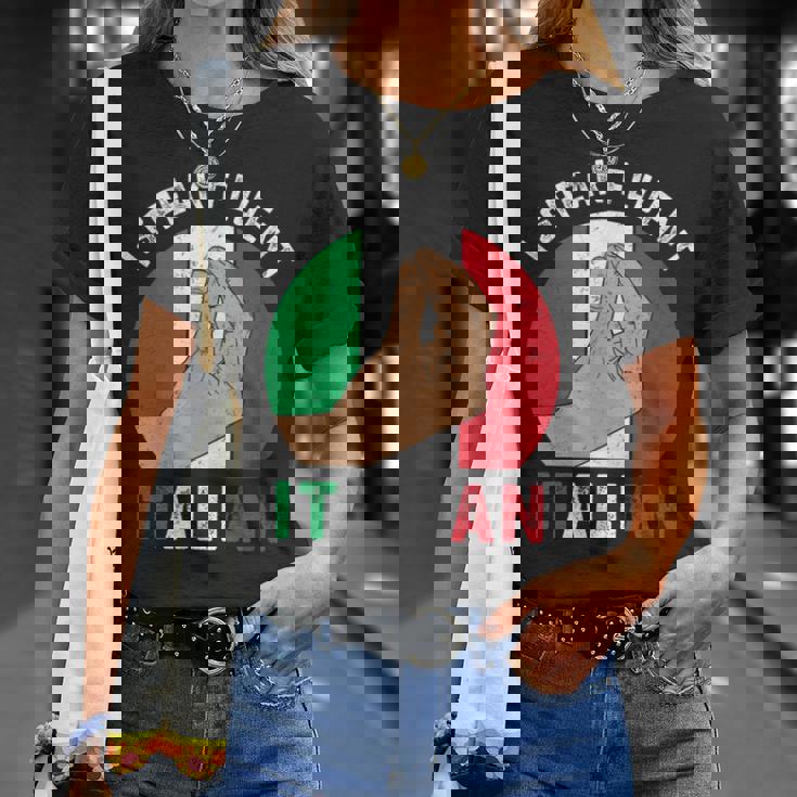 私は流暢なイタリア語を話します、イタリアの手のジェスチャー、私はイタリアが大好きです Tシャツ 彼女への贈り物